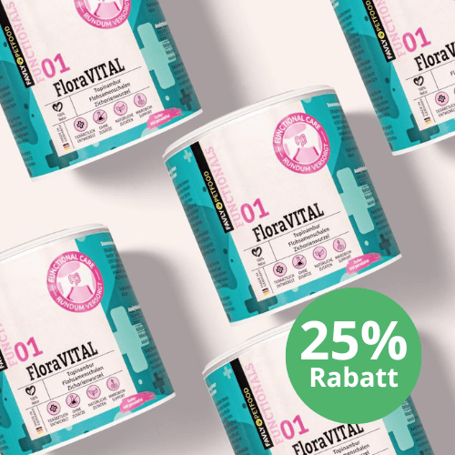 Mehrere Dosen FloraVITAL Pulver - Sonderangebot von FAVLY Petfood mit 25% Rabatt sichern.