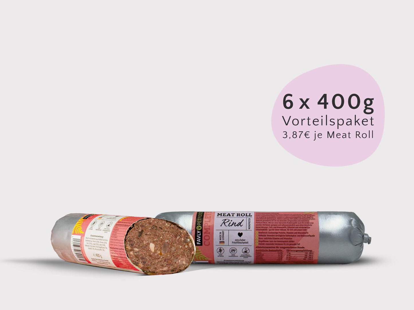 Meat Roll Rind mit Hokkaido, Birne & Distelöl 400g