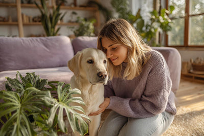 Hundehalterin streichelt geduldigen Hund — EPI verstehen