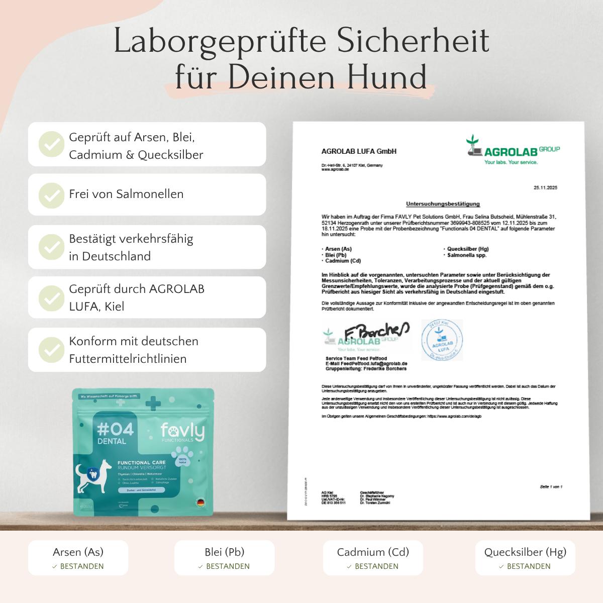 Laborbericht: FAVLY Petfood DENTAL Pulver unterstützt die Mundhygiene und beugt Zahnbelag vor. Sonderangebot, sicher geprüft!.