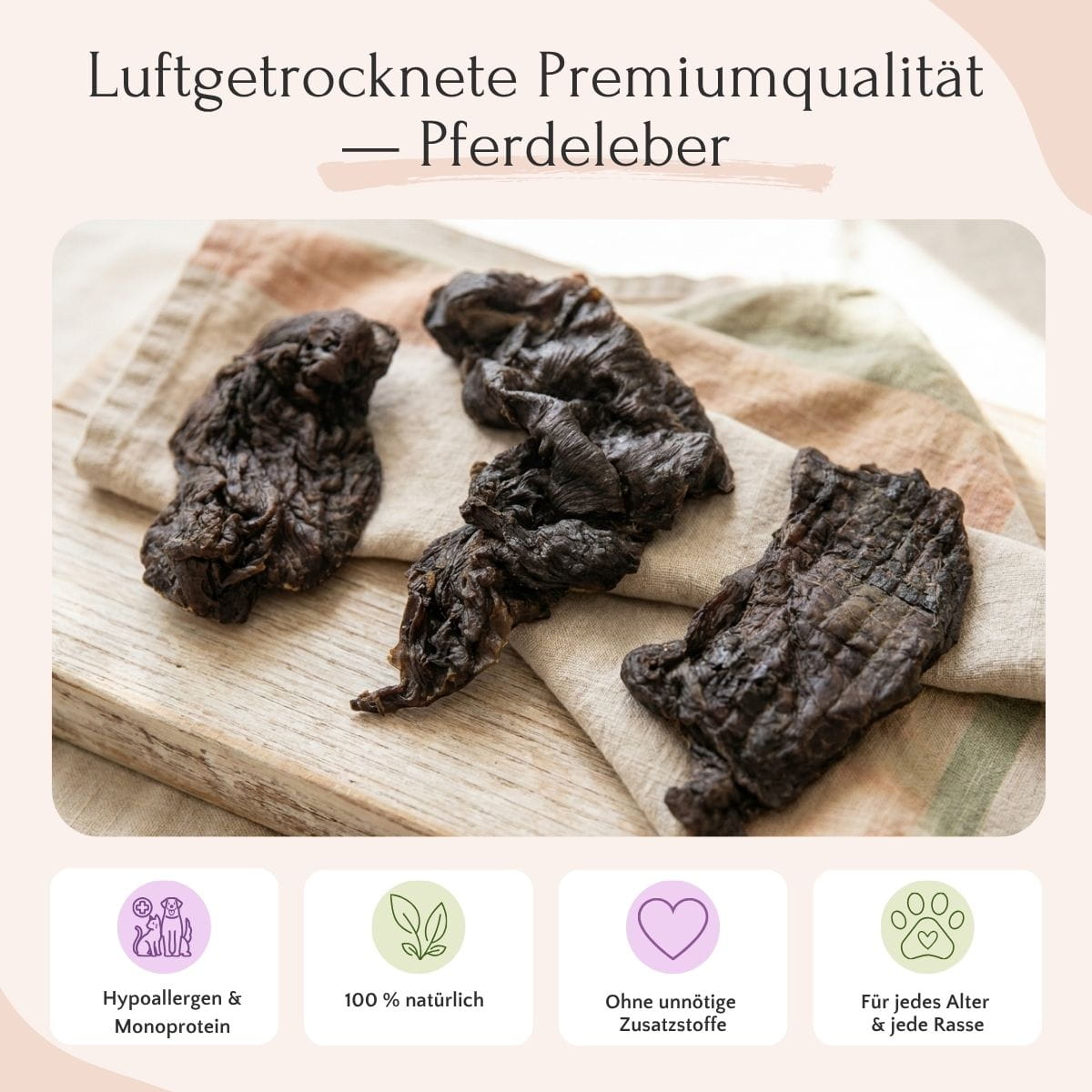 FAVLY Petfood Pferdelunge 1000 g: hypoallergener Snack für Hunde, ideal bei Futtermittelunverträglichkeiten.