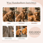 Drei Hundefotos, Gesundheitstext zu FAVLY Petfood Hirsch mit Kartoffel, Rote Bete und Apfel (kaltgepresst).