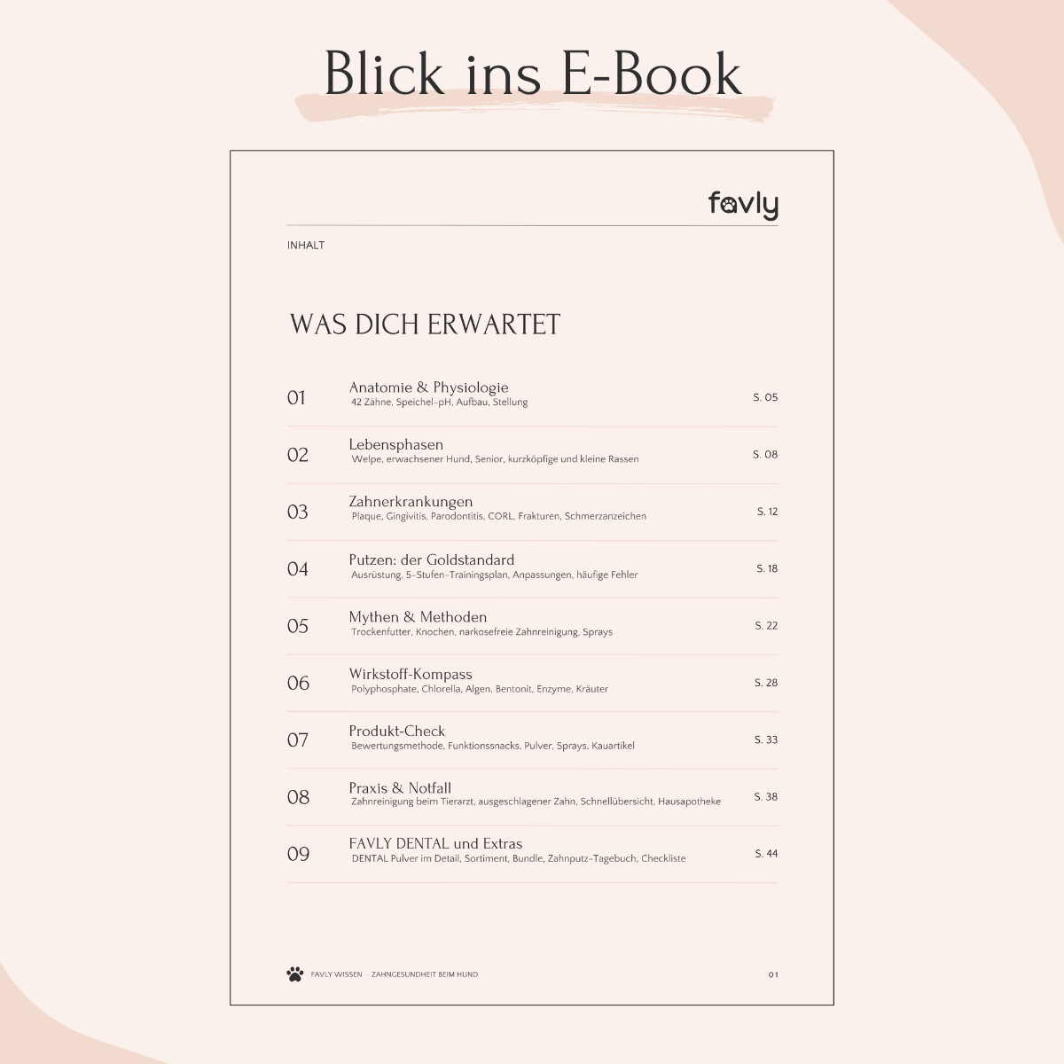 Einblick ins E-Book: Zahnhygiene, Gebiss-Anatomie und Fütterungstipps für die Zahngesundheit beim Hund