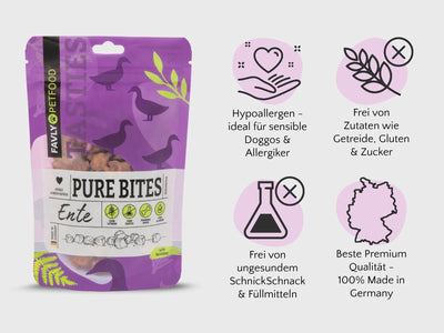 PURE Bites Ente - hypoallergener & softer Trainingssnack