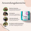 Produktinformation zu FloraVITAL Pulver - Verdauung & Darmflora von FAVLY Petfood mit Hundefotos auf weißem Hintergrund.