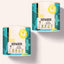 Zwei Eimer FAVLY Petfood HEPASKIN Pulver - Haut, Fell & Entgiftung auf hellem Hintergrund.