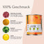 Bild einer Tierfutterdose mit Zutaten: Wild (Hirsch & Reh), Amaranth, Brokkoli und Leinöl. Text: „100% Geschmack“. Perfektes Nassfutter für allergische Haustiere mit Monoproteinquelle. Produktname: FAVLY Probierpaket „Nassfutter“ von FAVLY Petfood.