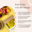 Flachdruck des FAVLY Petfood's Weidelamm mit Rote Beete, Karotte & Hanföl (kaltgepresst) Futterbeutel mit deutschem Text.
